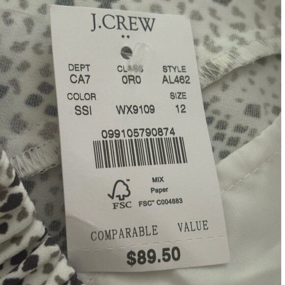 J. Crew Jamie Pant Womans 12 Pull on Reptile Print Flat Front Comfort Contempory - Picture 7 of 11